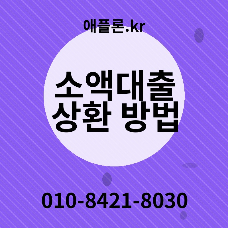 소액대출 상환 방법 | 애플론.kr | 010-8421-8030