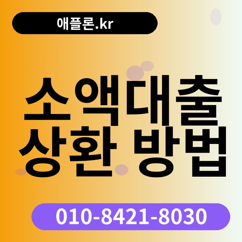 소액대출 상환 방법 | 애플론.kr | 010-8421-8030
