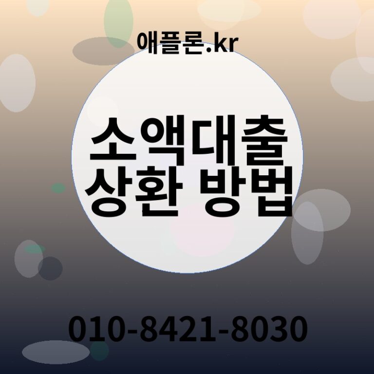 소액대출 상환 방법 | 애플론.kr | 010-8421-8030