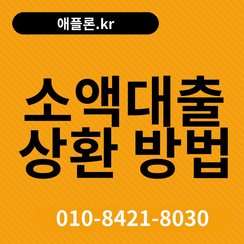 소액대출 상환 방법 | 애플론.kr | 010-8421-8030