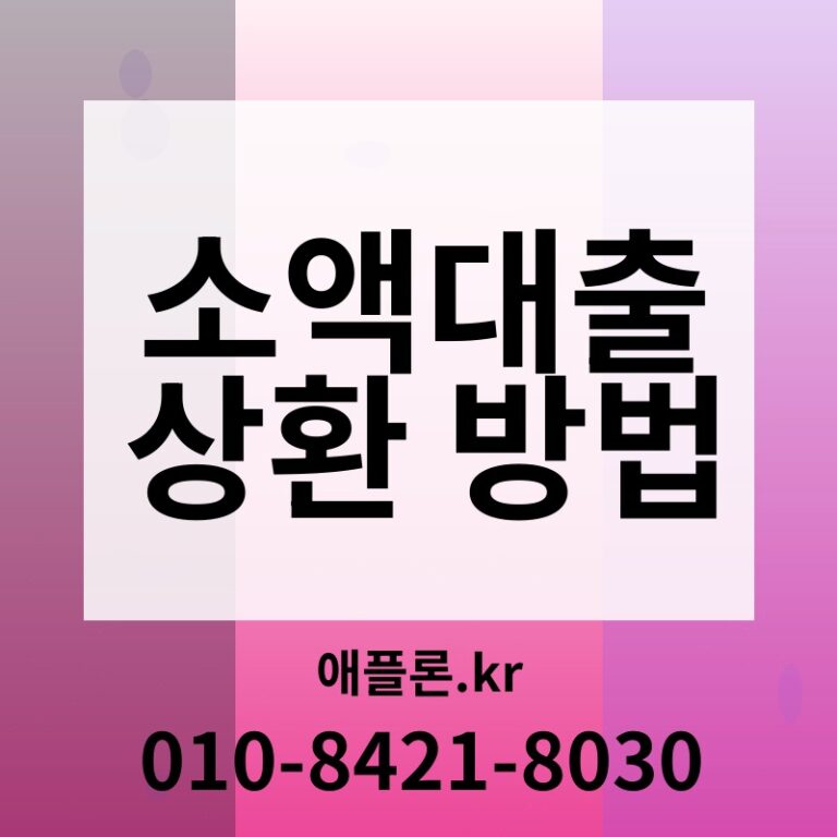 소액대출 상환 방법 | 애플론.kr | 010-8421-8030