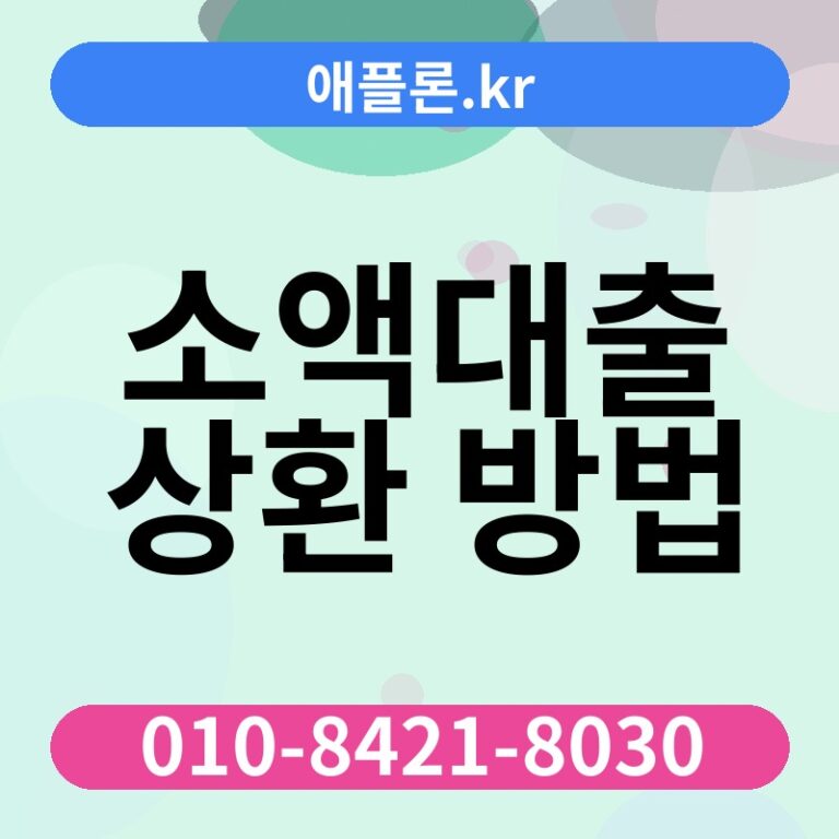소액대출 상환 방법 | 애플론.kr | 010-8421-8030