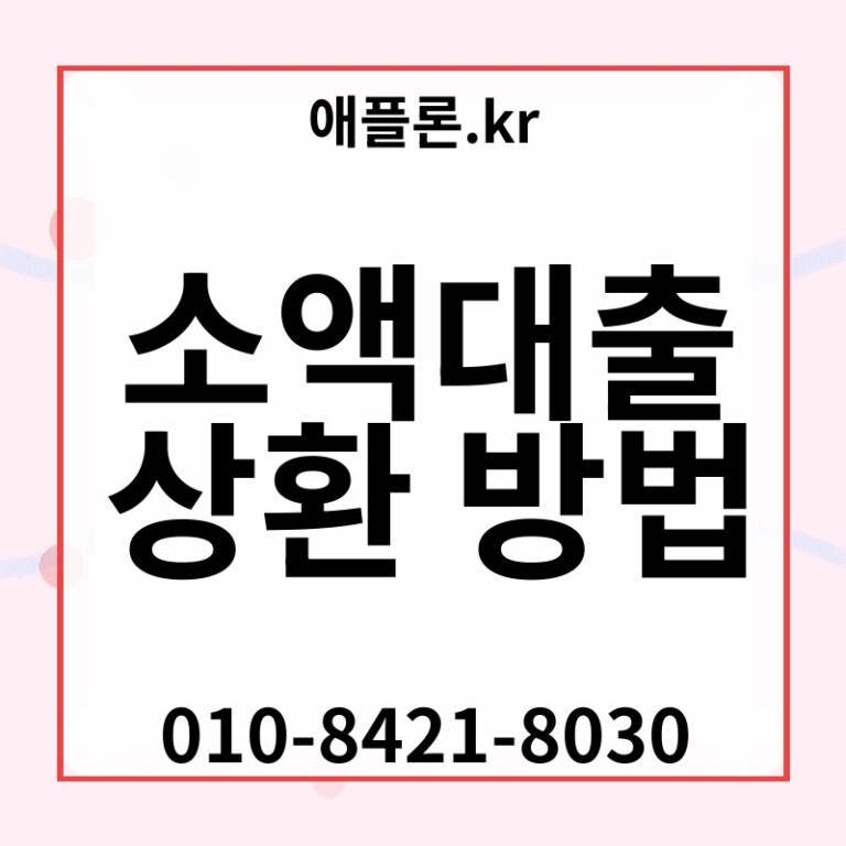 소액대출 상환 방법 | 애플론.kr | 010-8421-8030