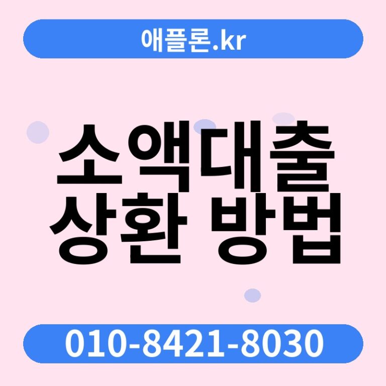 소액대출 상환 방법 | 애플론.kr | 010-8421-8030