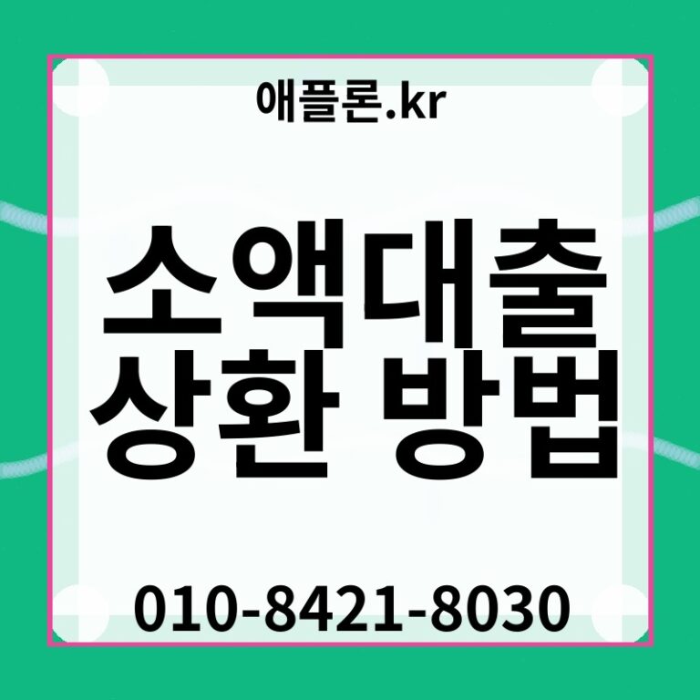 소액대출 상환 방법 | 애플론.kr | 010-8421-8030