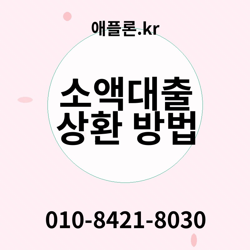 소액대출 상환 방법 | 애플론.kr | 010-8421-8030