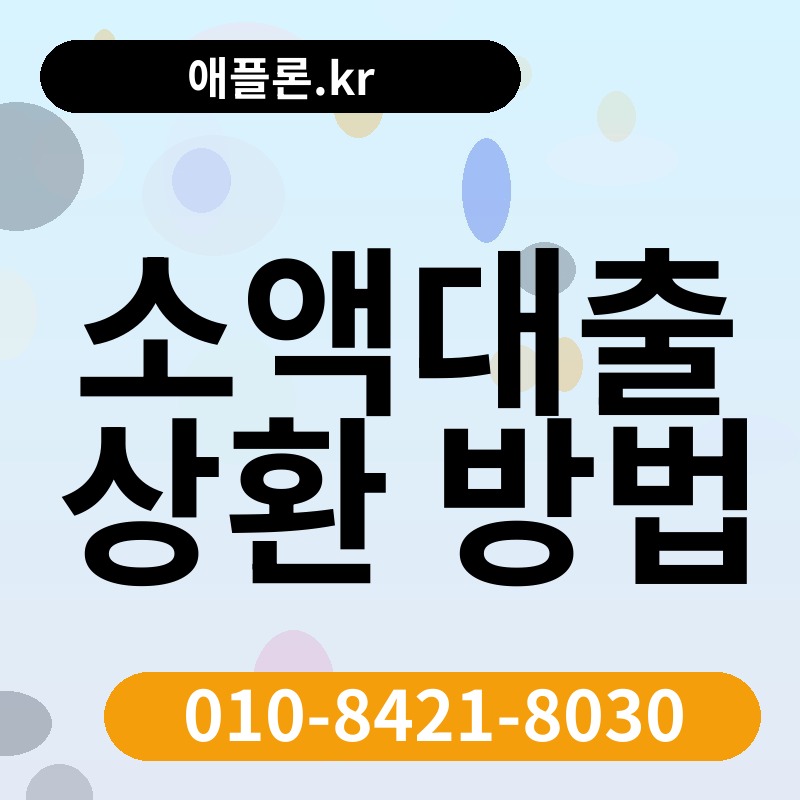 소액대출 상환 방법 | 애플론.kr | 010-8421-8030