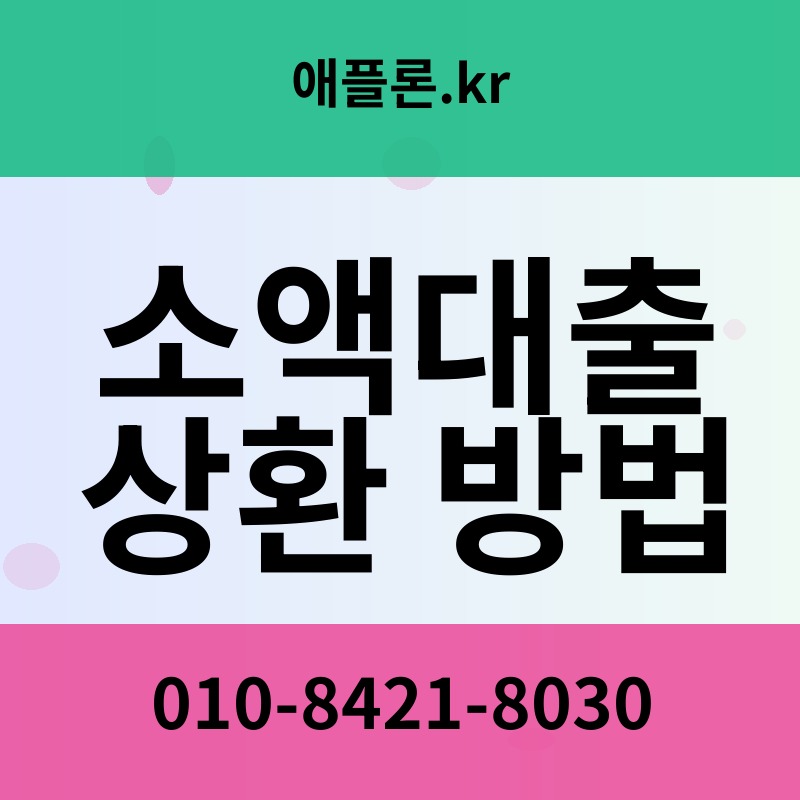 소액대출 상환 방법 | 애플론.kr | 010-8421-8030