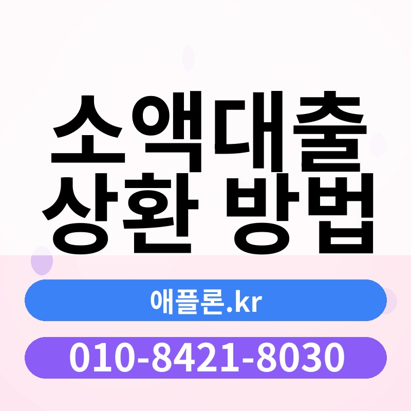 소액대출 상환 방법 | 애플론.kr | 010-8421-8030