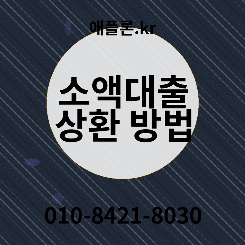 소액대출 상환 방법 | 애플론.kr | 010-8421-8030