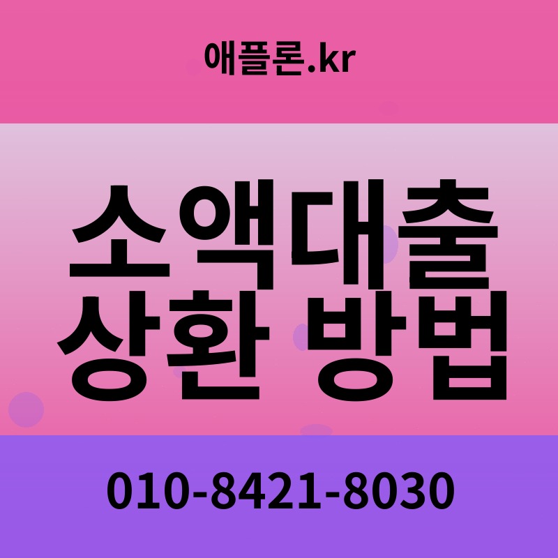 소액대출 상환 방법 | 애플론.kr | 010-8421-8030