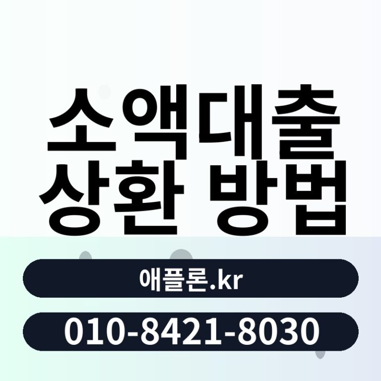 소액대출 상환 방법 | 애플론.kr | 010-8421-8030