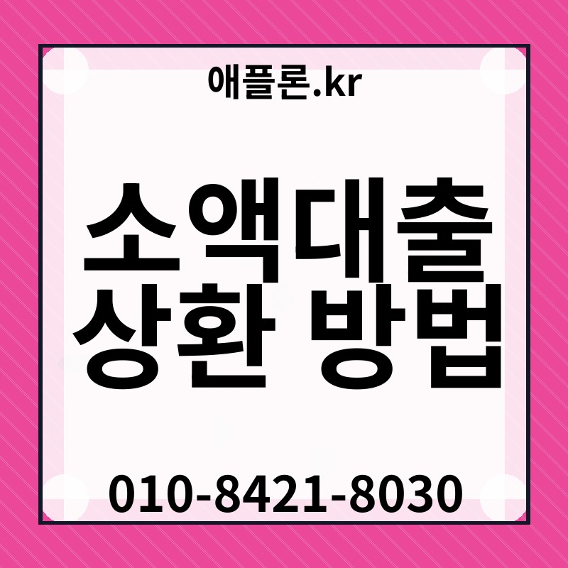 소액대출 상환 방법 | 애플론.kr | 010-8421-8030