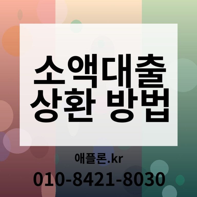 소액대출 상환 방법 | 애플론.kr | 010-8421-8030