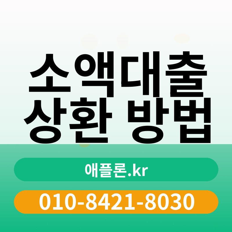 소액대출 상환 방법 | 애플론.kr | 010-8421-8030