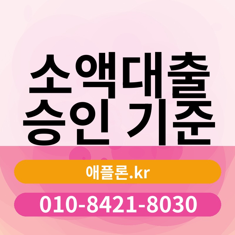 소액대출 승인 기준 | 애플론.kr | 010-8421-8030
