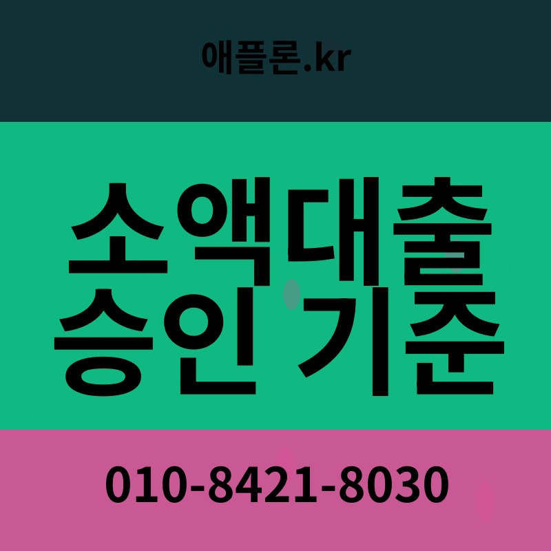 소액대출 승인 기준 | 애플론.kr | 010-8421-8030