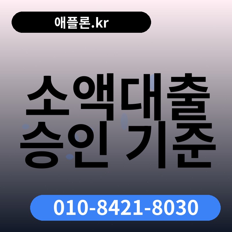 소액대출 승인 기준 | 애플론.kr | 010-8421-8030
