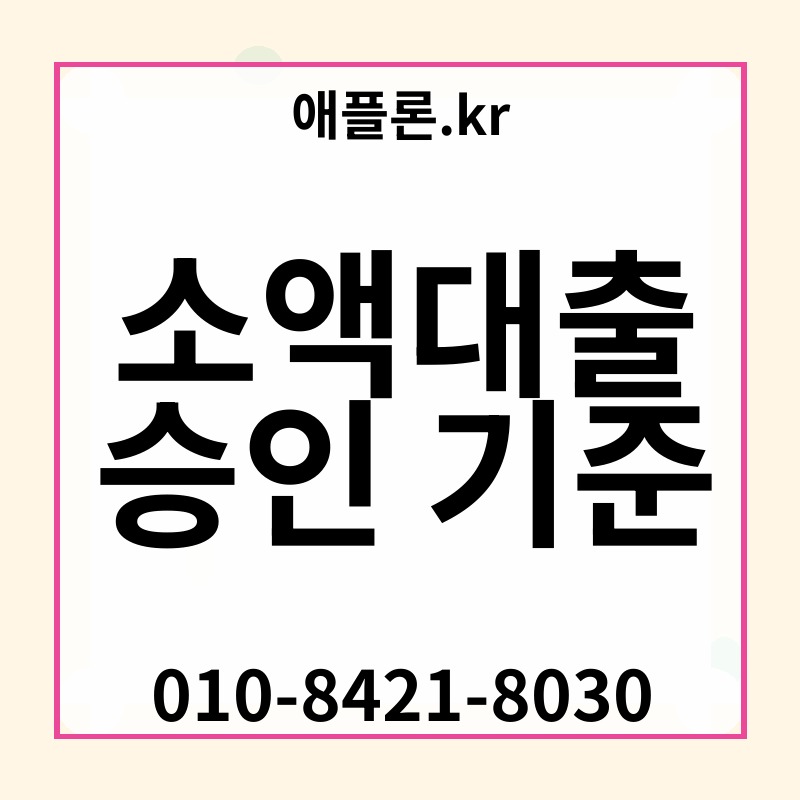 소액대출 승인 기준 | 애플론.kr | 010-8421-8030