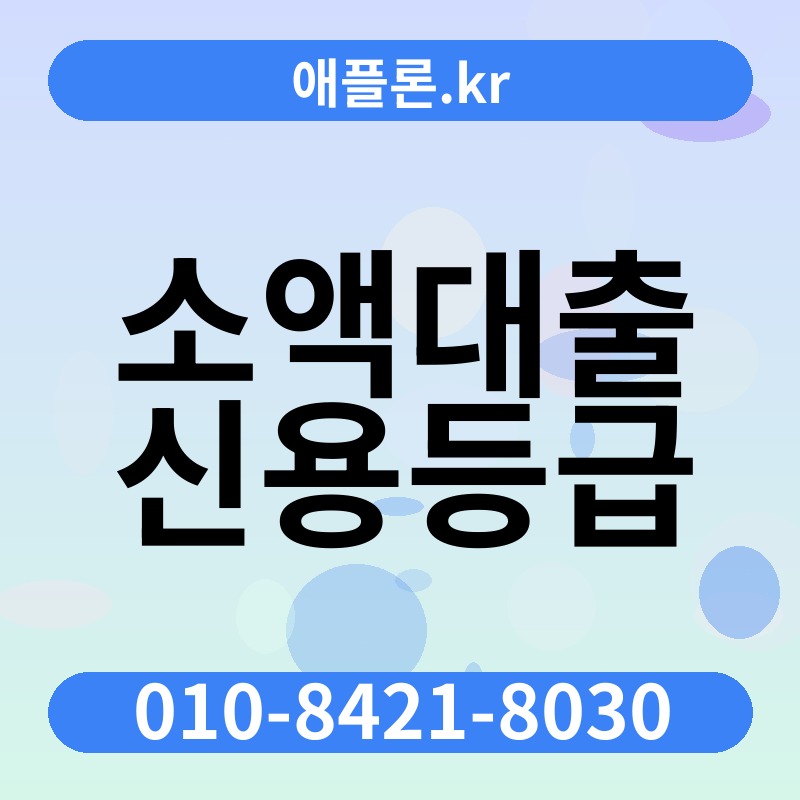 소액대출 신용등급 | 애플론.kr | 010-8421-8030