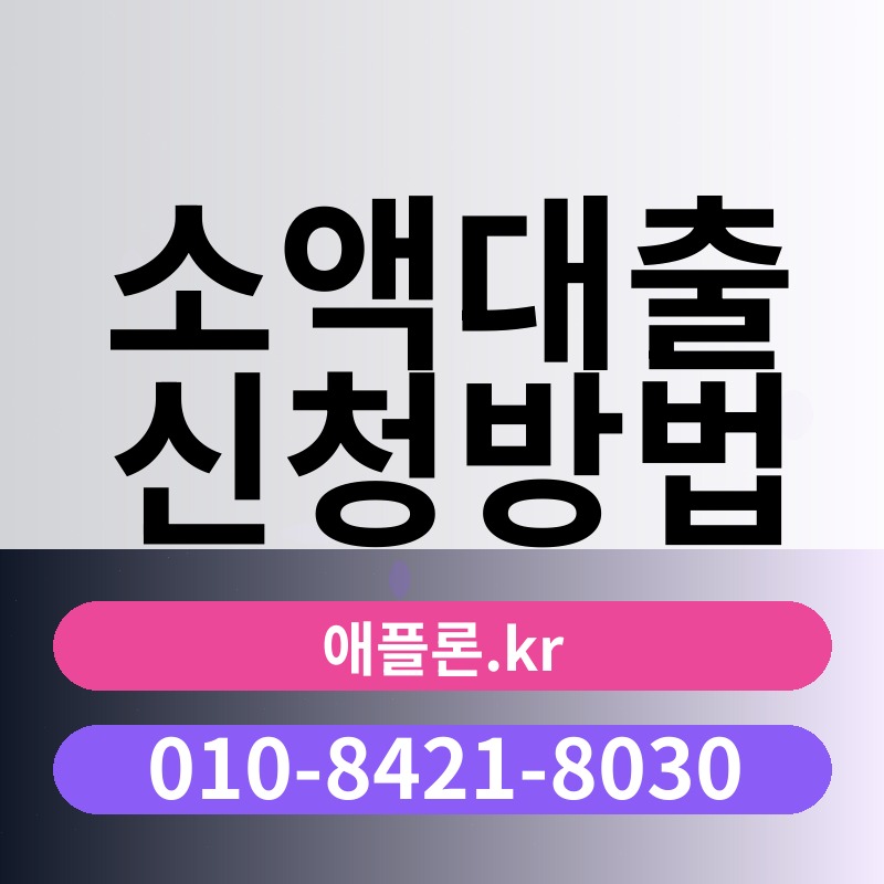 소액대출 신청방법 | 애플론.kr | 010-8421-8030