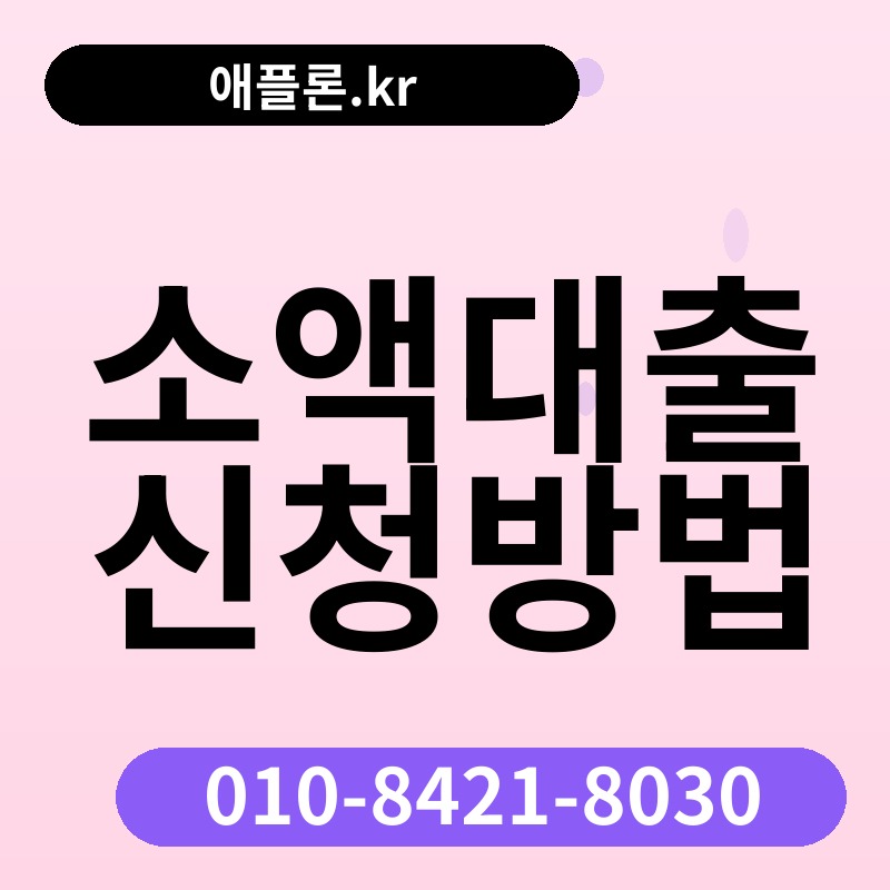 소액대출 신청방법 | 애플론.kr | 010-8421-8030