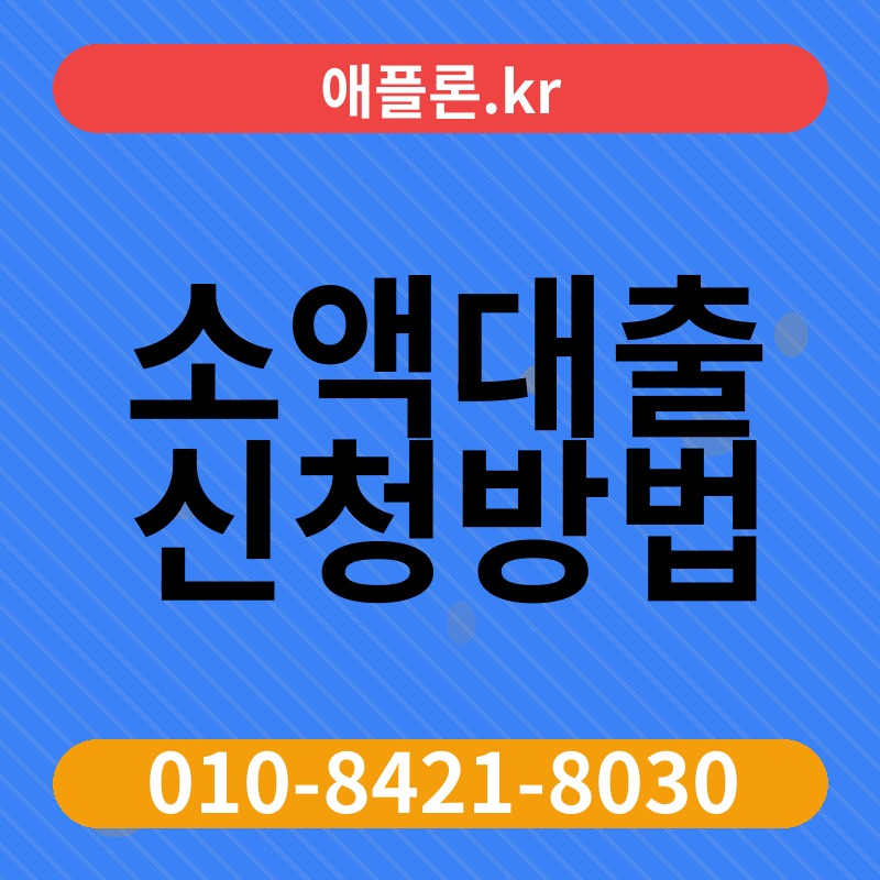 소액대출 신청방법 | 애플론.kr | 010-8421-8030
