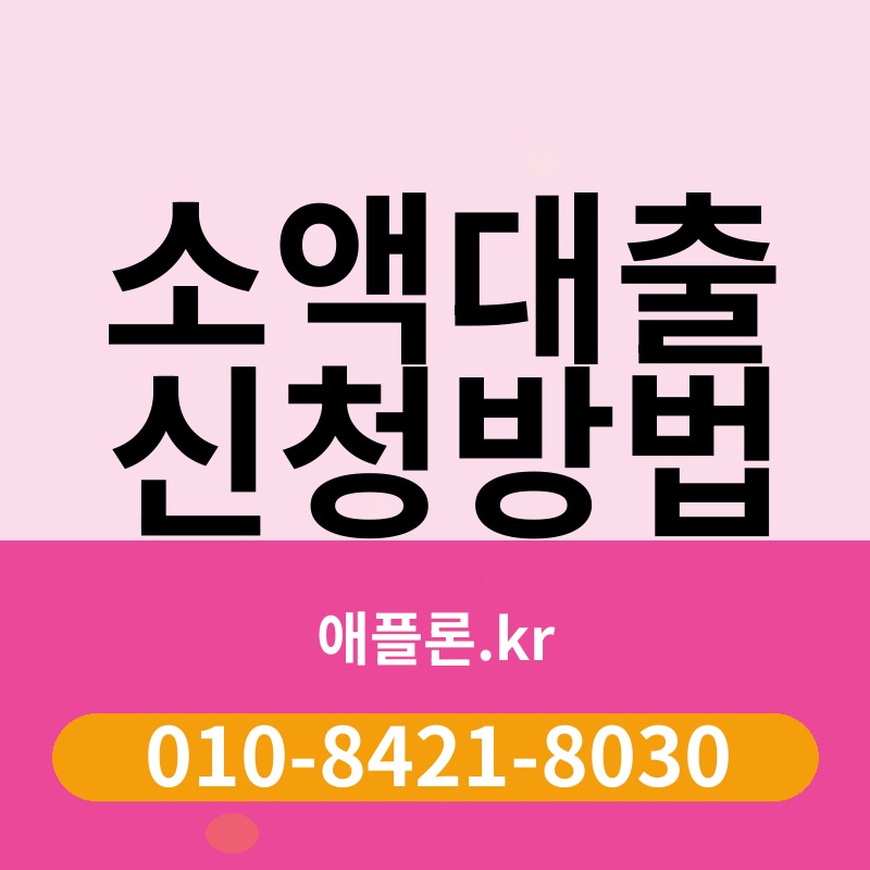 소액대출 신청방법 | 애플론.kr | 010-8421-8030