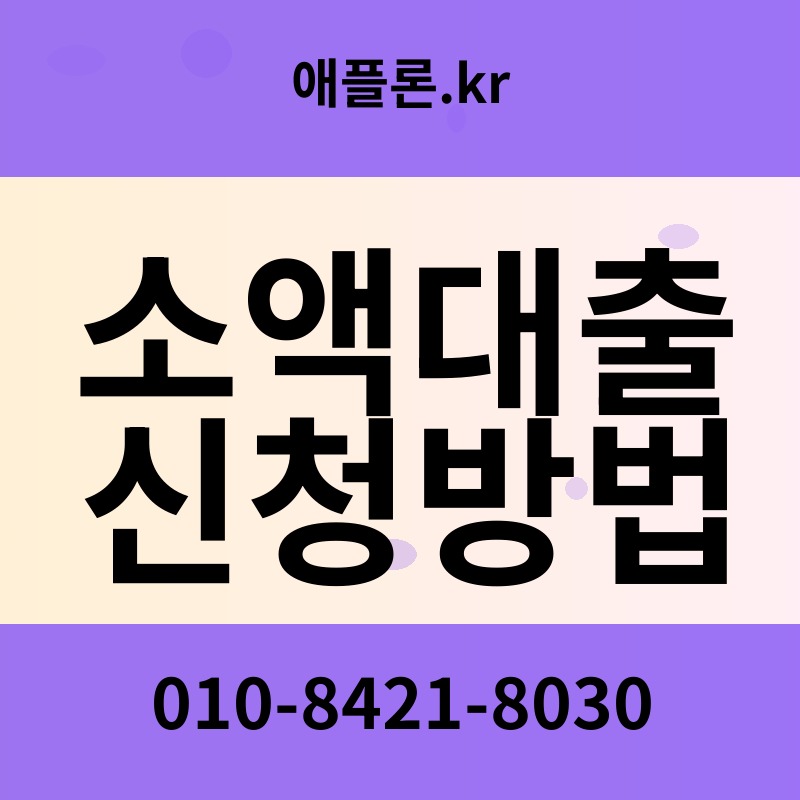 소액대출 신청방법 | 애플론.kr | 010-8421-8030