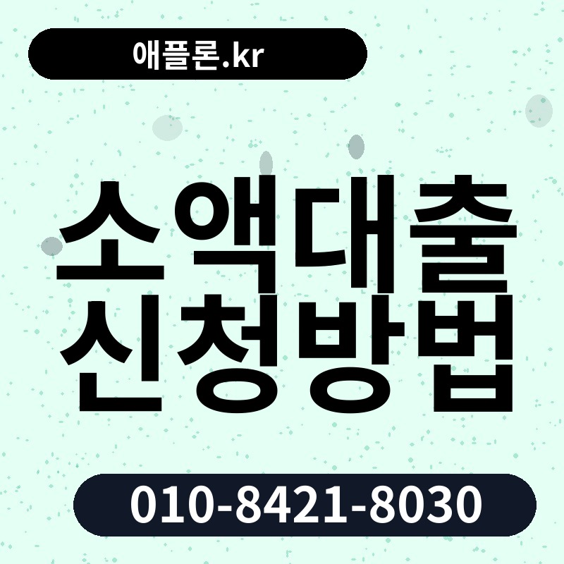 소액대출 신청방법 | 애플론.kr | 010-8421-8030