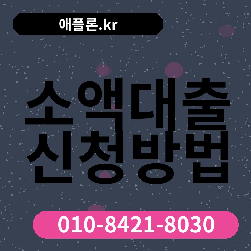 소액대출 신청방법 | 애플론.kr | 010-8421-8030
