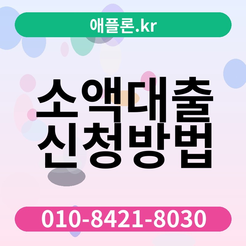 소액대출 신청방법 | 애플론.kr | 010-8421-8030
