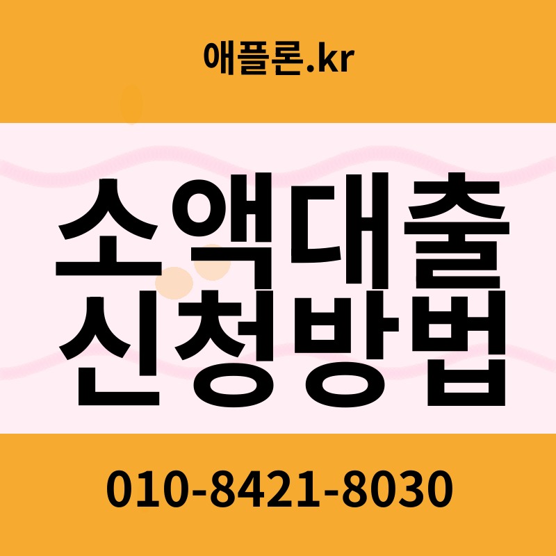 소액대출 신청방법 | 애플론.kr | 010-8421-8030