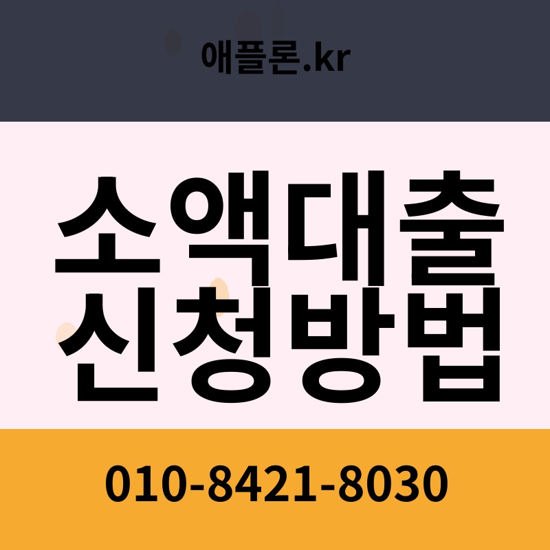소액대출 신청방법 | 애플론.kr | 010-8421-8030