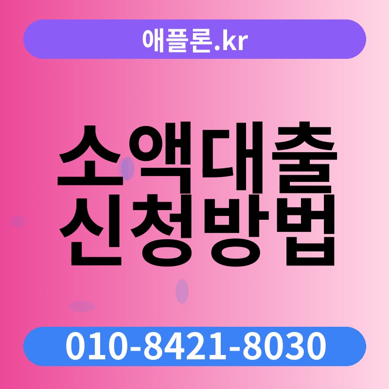 소액대출 신청방법 | 애플론.kr | 010-8421-8030