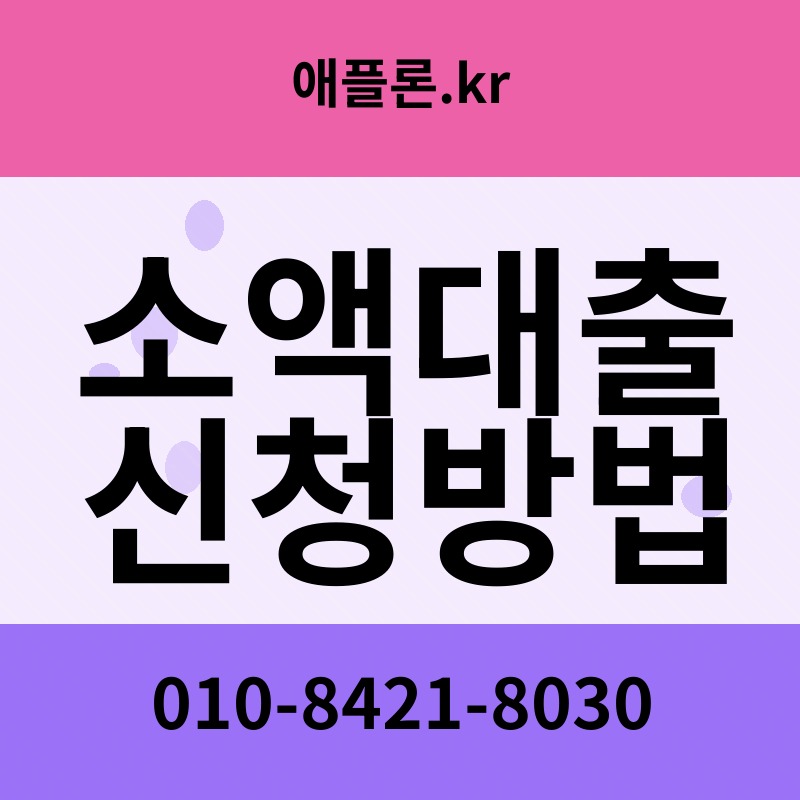 소액대출 신청방법 | 애플론.kr | 010-8421-8030