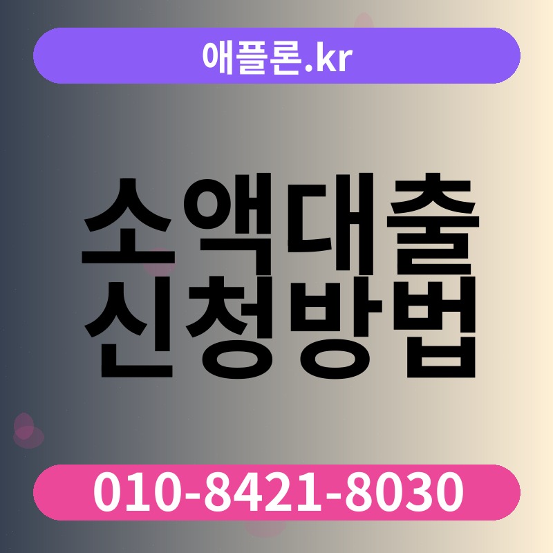소액대출 신청방법 | 애플론.kr | 010-8421-8030