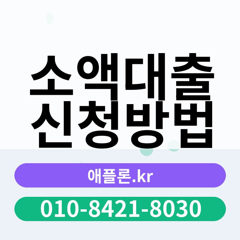 소액대출 신청방법 | 애플론.kr | 010-8421-8030