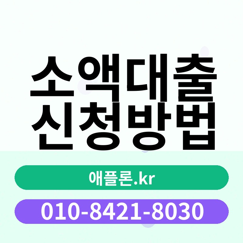 소액대출 신청방법 | 애플론.kr | 010-8421-8030