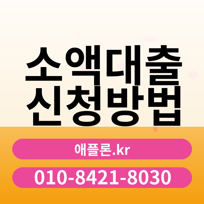 소액대출 신청방법 | 애플론.kr | 010-8421-8030