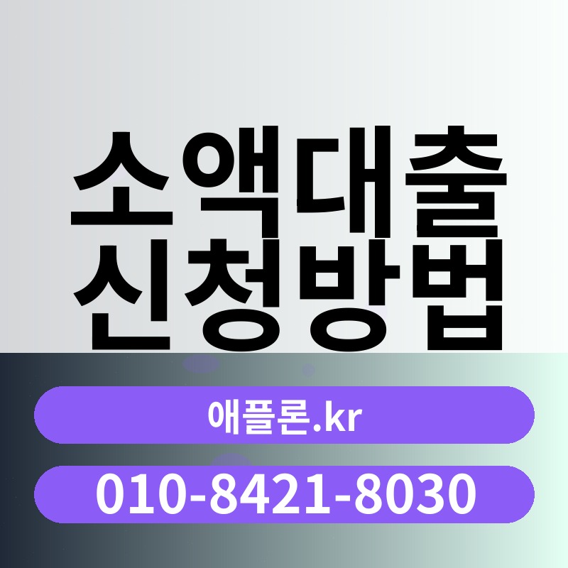 소액대출 신청방법 | 애플론.kr | 010-8421-8030