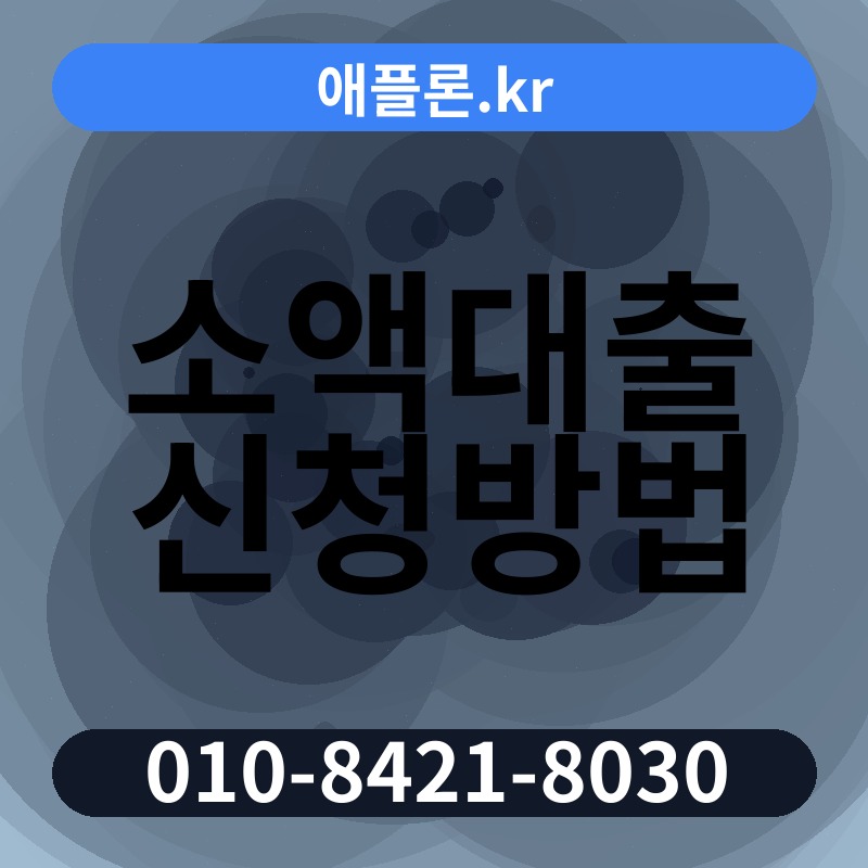소액대출 신청방법 | 애플론.kr | 010-8421-8030