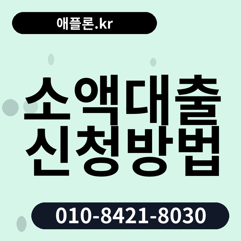 소액대출 신청방법 | 애플론.kr | 010-8421-8030