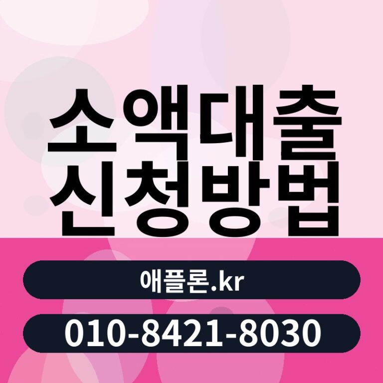소액대출 신청방법 | 애플론.kr | 010-8421-8030