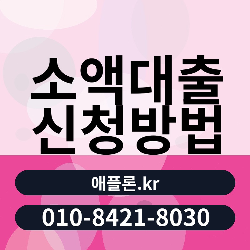 소액대출 신청방법 | 애플론.kr | 010-8421-8030
