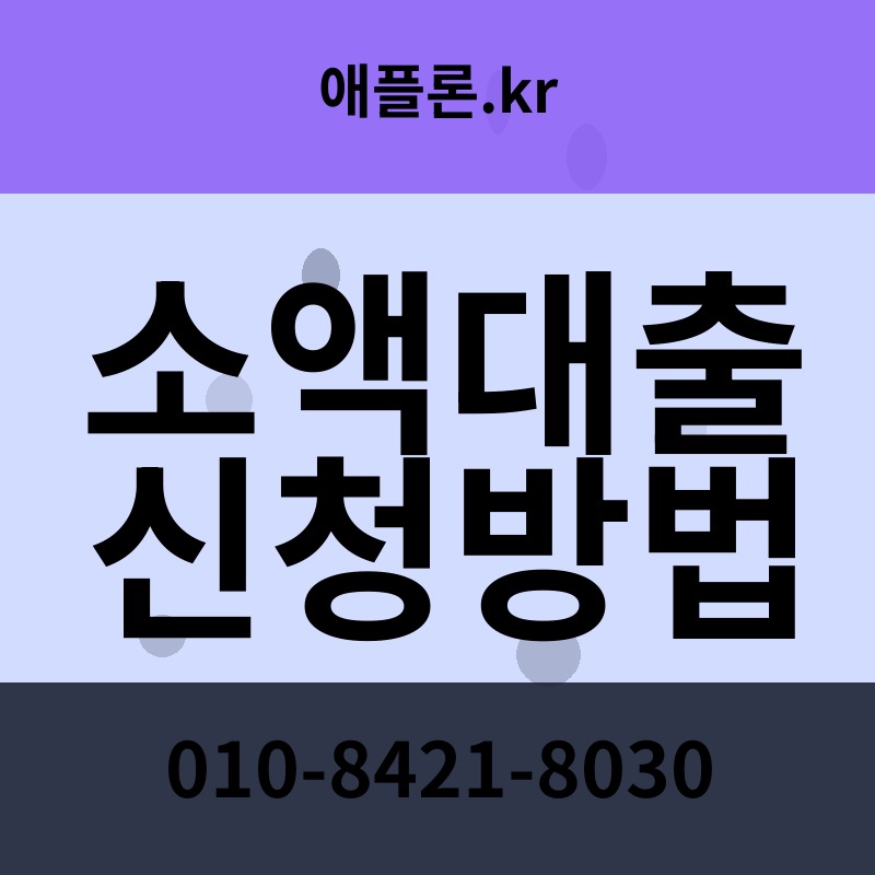 소액대출 신청방법 | 애플론.kr | 010-8421-8030