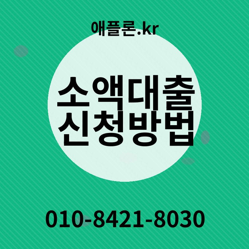 소액대출 신청방법 | 애플론.kr | 010-8421-8030