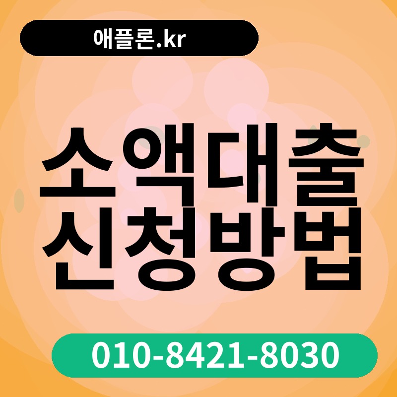 소액대출 신청방법 | 애플론.kr | 010-8421-8030