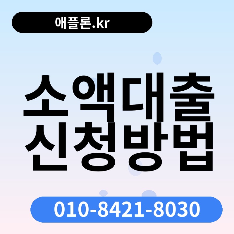 소액대출 신청방법 | 애플론.kr | 010-8421-8030