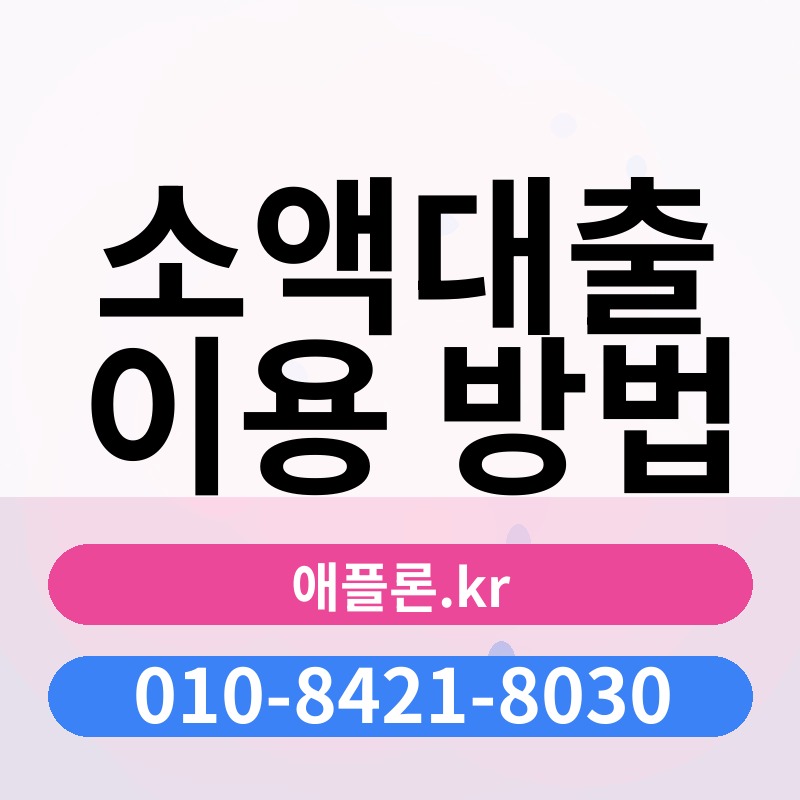 소액대출 이용 방법 | 애플론.kr | 010-8421-8030